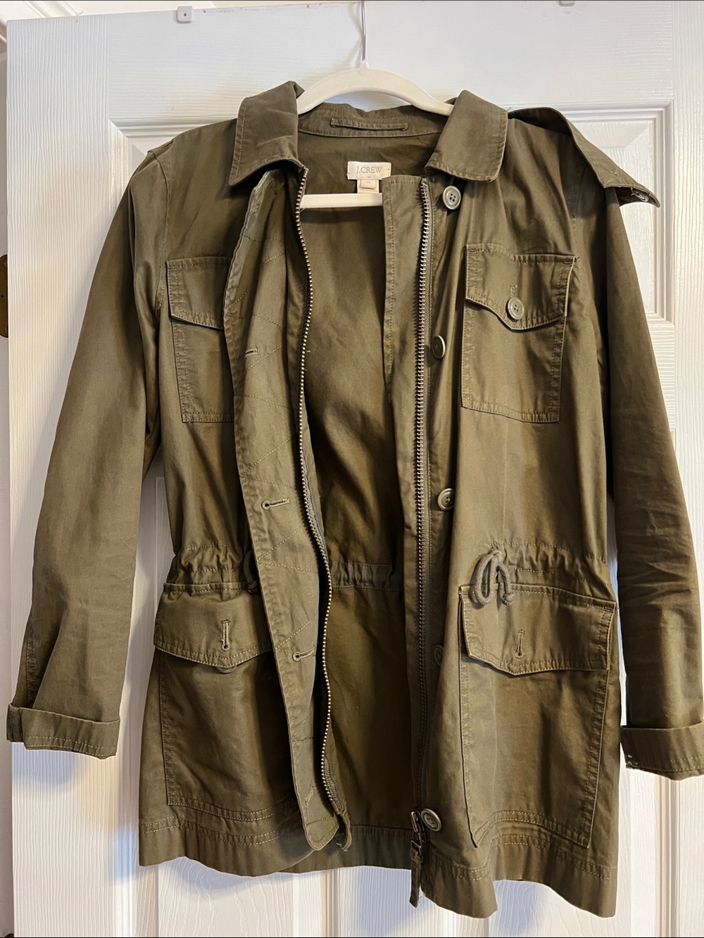J. Crew Olive Green Drawstring Utility Jacket